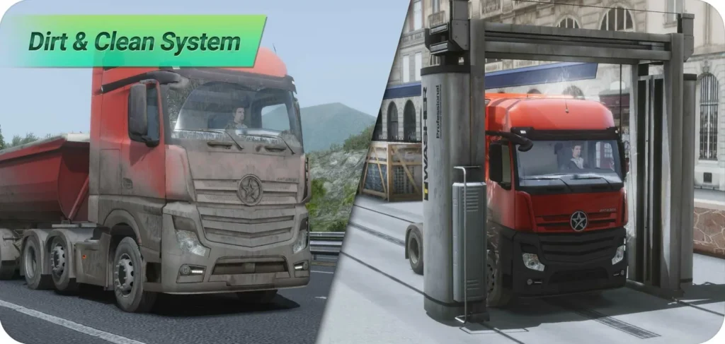 Dirt and clean system in Truckers of Europe 3
