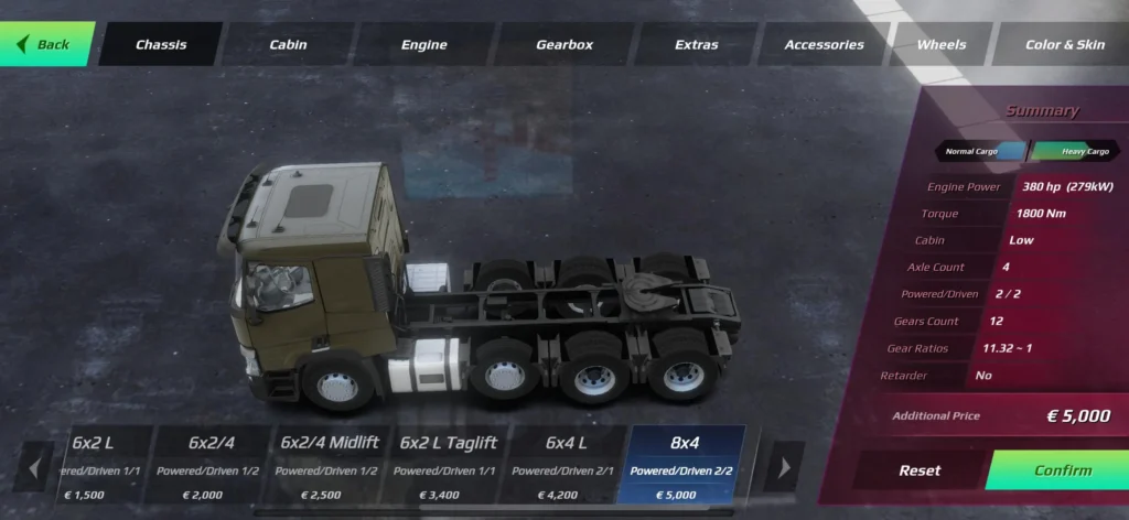 Truckers of Europe 3 iOS chassis customization option