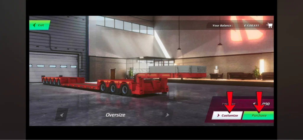 Oversize trailer customization and purchase icons in Truckers of Europe 3